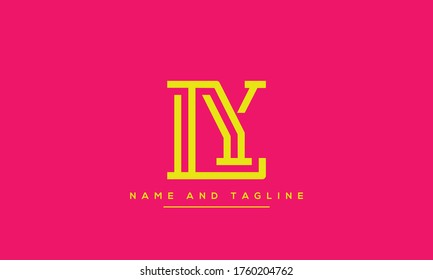 letras del alfabeto icono de monograma logo LY o YL