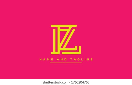 letras del alfabeto icono de monograma logotipo LZ o ZL