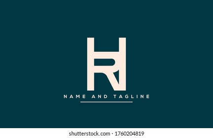Buchstaben Monogramm-Symbol-Logo HR oder RH