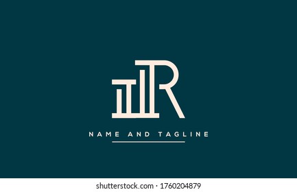 alphabet letters monogram icon logo IR or RI
