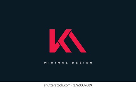 letras del alfabeto icono de monograma AK o KA