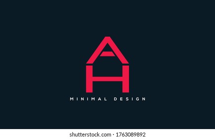 alphabet letters monogram icon logo AH or HA