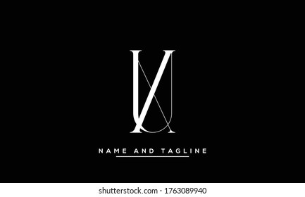 alphabet letters monogram icon logo UX or XU