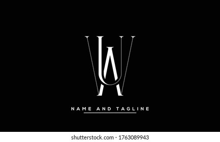 letras alfabéticas logotipo de icono de monograma UW o WU