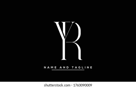letras del alfabeto icono de monograma logotipo RY o YR