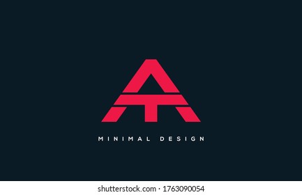 alphabet letters monogram icon logo AT or TA