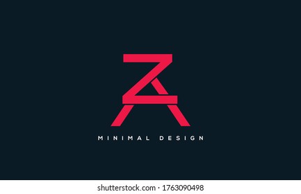alphabet letters monogram icon logo AZ or ZA
