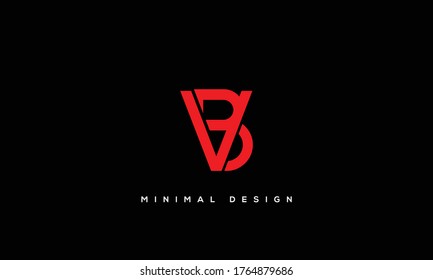 alphabet letters monogram icon logo BV or VB