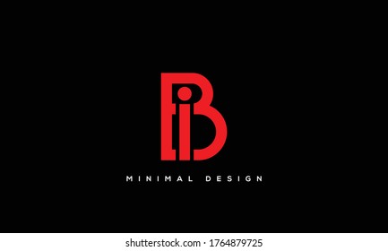 letras de alfabeto icono de monograma logotipo BI o IB