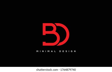 alphabet letters monogram icon logo BD or DB