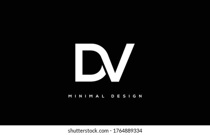 alphabet letters monogram icon logo DV or VD