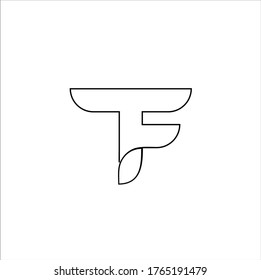 Alphabet letters monogram icon logo TF or FT