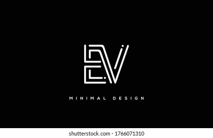 alphabet letters monogram icon logo EV or VE