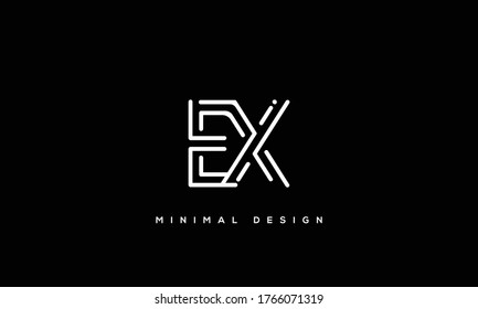 alphabet letters monogram icon logo EX or XE