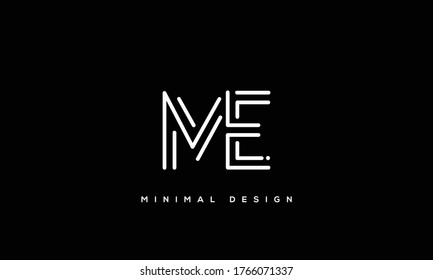 alphabet letters monogram icon logo EM or ME