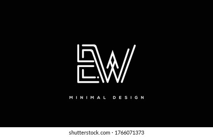 alphabet letters monogram icon logo EW or WE
