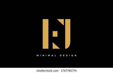 alphabet letters monogram icon logo FJ or JF