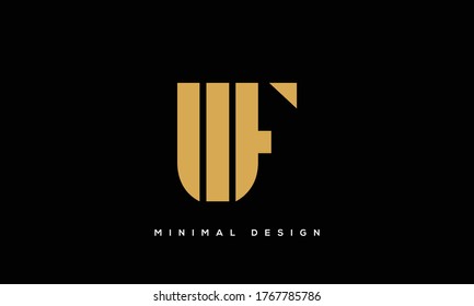 letras alfabéticas logotipo de icono de monograma FU o UF