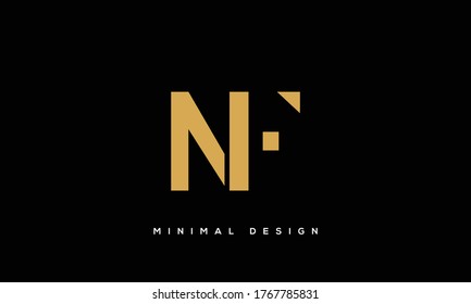 alphabet letters monogram icon logo FN or NF
