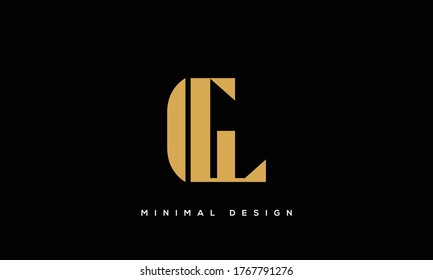 alphabet letters monogram icon logo GL or LG