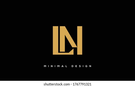 alphabet letters monogram icon logo LN or NL