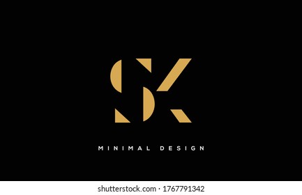 alphabet letters monogram icon logo KS or SK
