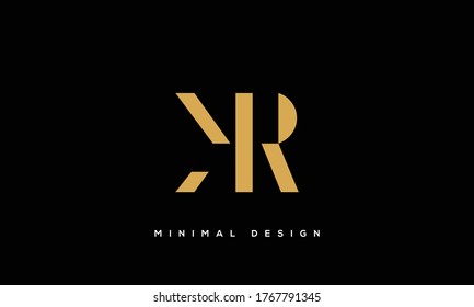 letras del alfabeto icono de monograma logotipo KR o RK