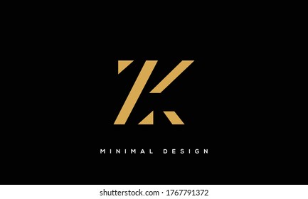 alphabet letters monogram icon logo KZ or ZK