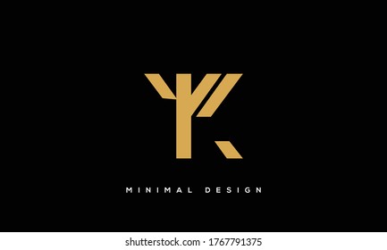 letras del alfabeto icono de monograma logotipo KY o YK