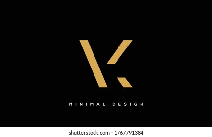 Monogramm-Logo für Buchstaben des Alphabets KV oder VK