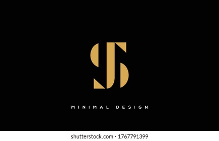 alphabet letters monogram icon logo JS or SJ