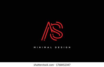 alphabet letters monogram icon logo AS or SA