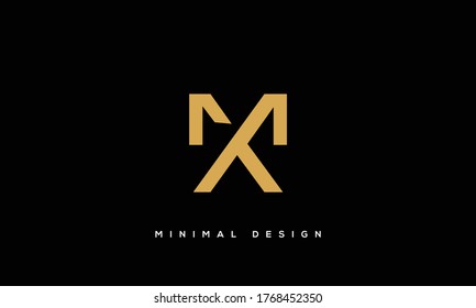 letras alfabéticas logotipo de icono de monograma MX o XM