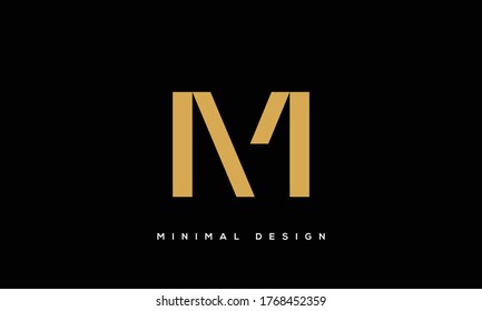 letras alfabéticas logotipo de icono de monograma MV o VM