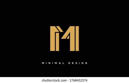 alphabet letters monogram icon logo MM or MM