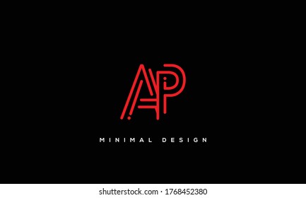letras alfabéticas logotipo de icono de monograma AP o PA