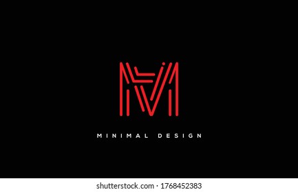 Monogramm-Logo für Buchstaben mit Buchstaben AM oder MA