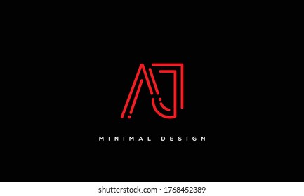 letras alfabéticas logotipo de icono de monograma AJ o JA