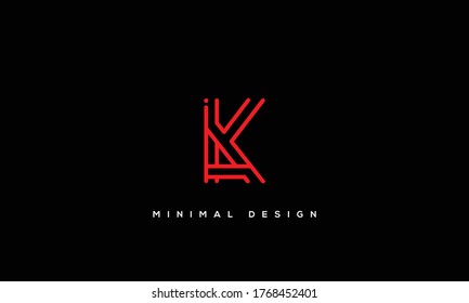 letras del alfabeto icono de monograma AK o KA