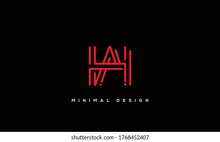 alphabet letters monogram icon logo AH or HA
