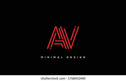alphabet letters monogram icon logo AV or VA
