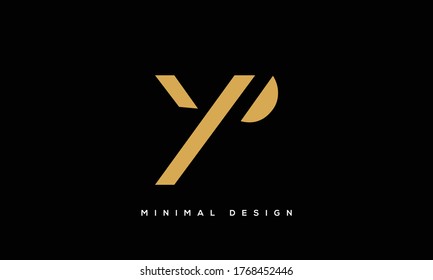 alphabet letters monogram icon logo PY or YP