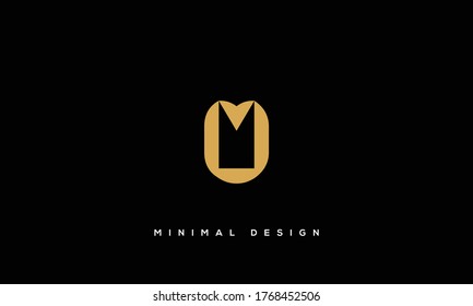 letras alfabéticas logotipo de icono de monograma MO o OM