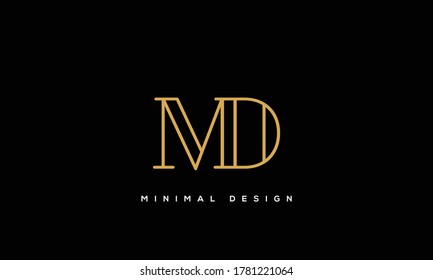 letras alfabéticas logotipo de icono de monograma DM o MD