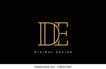 alphabet letters monogram icon logo DE or ED
