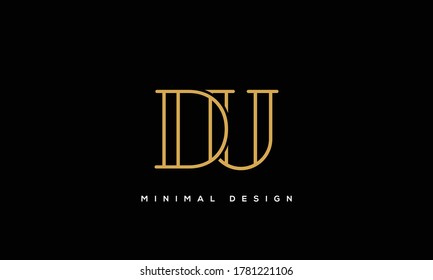 alphabet letters monogram icon logo DU or UD