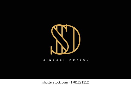 alphabet letters monogram icon logo DS or SD