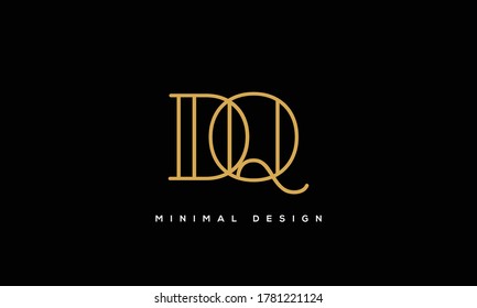 alphabet letters monogram icon logo DQ or QD