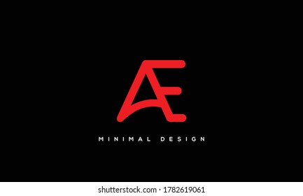 alphabet letters monogram icon logo AE or EA