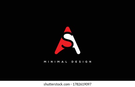 Monogramm-Logo für Buchstaben und Buchstaben des Alphabets AS oder SA